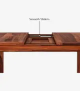 Adwin Sheesham Wood 4 Seater Dining Table Set with Extendable Table Top (Honey Finish) - Image 4