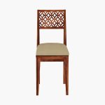 Cambrey 4 Seater Cushioned Dining Set (Honey Finish) - Image 4