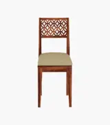 Clambrey Sheesham Wood 4 Seater Cushioned Dining Table Set (Honey Finish) - Image 4