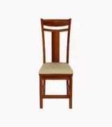 Isadona Sheesham Wood Compact Size Round 4 Seater Cushioned Dining Table Set (Honey Finish) - Image 4