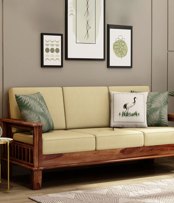 Quartz Wooden Sofa Set (Honey Irish Cream)