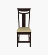 Isadona Sheesham Wood Compact Size Round 4 Seater Cushioned Dining Table Set (Walnut Finish) - Image 4