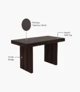 Wortex Sheesham Wood Compact Size 4 Seater Cushioned Dining Table Set (Walnut Finish) - Image 4