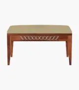 Clambrey Sheesham Wood 6 Seater Cushioned Dining Table Set with Bench (Honey Finish) - Image 4