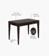 Clambrey Sheesham Wood 6 Seater Cushioned Dining Table Set with Bench (Walnut Finish) - Image 4