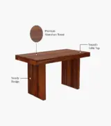 Wortex Sheesham Wood Compact Size 6 Seater Cushioned Dining Table Set (Honey Finish) - Image 4