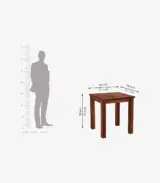 Terexo Sheesham Wood Compact Size 2 Seater Cushioned Dining Table Set (Honey Finish) - Image 4