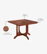 Cohoon Sheesham Wood 4 Seater Dining Table Set (Honey Finish) - Image 4