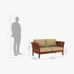 Raiden 2 Seater Wooden Sofa (Honey Irish Cream) - Image 4