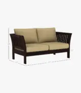 Raidon Sheesham Wood 2 Seater Sofa (Walnut Finish) - Image 4