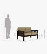 Olympyard Sheesham Wood 2 Seater Sofa (Walnut Finish) - Image 4