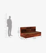 Christon Sheesham Wood Single Bed with Trundle Bed (Honey Finish) - Image 4