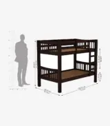 Beckry Sheesham Wood Bunk Bed without Storage (Walnut Finish) - Image 4