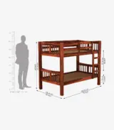 Beckry Sheesham Wood Bunk Bed without Storage (Honey Finish) - Image 4