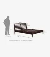 Purely Sheesham Wood King Size Bed without Storage (Walnut Finish) - Image 7