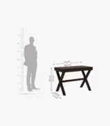 Poppoy Sheesham Wood Computer Table with Keyboard Tray (Walnut Finish) - Image 4