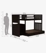 Chesehire Sheesham Wood Bunk Bed with Drawer Storage (Walnut Finish) - Image 4