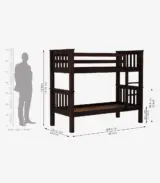 Hercurles Sheesham Wood Bunk Bed without Storage (Walnut Finish) - Image 4