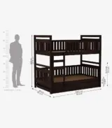 Doughlas Sheesham Wood Bunk Bed with Drawer Storage (Walnut Finish) - Image 4