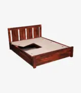 Amerillo Sheesham Wood King Size Bed with Box Storage (Honey Oak Finish) - Image 4
