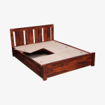 Amarillo Sheesham Wood King Size Bed In Scratch Resistant Honey Oak Finish With Box Storage - Image 4