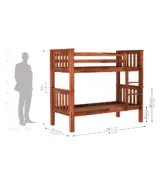 Hercurles Sheesham Wood Bunk Bed without Storage (Honey Finish) - Image 4