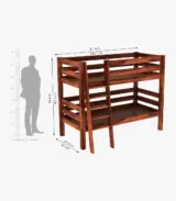 Hoot Sheesham Wood Bunk Bed without Storage (Honey Finish) - Image 4