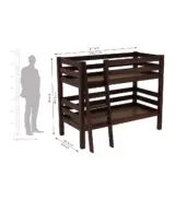 Hoot Sheesham Wood Bunk Bed without Storage (Walnut Finish) - Image 4