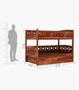 Blossom Sheesham Wood Bunk Bed with Drawer Storage (Honey Finish) - Image 4
