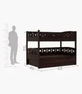 Blossom Sheesham Wood Bunk Bed with Drawer Storage (Walnut Finish) - Image 4