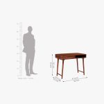 Lynton Study Table with Drawer and Open Storage (Honey Finish) - Image 4