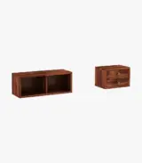 Lyntain Sheesham Wood Computer Table with Table-Top Open and Drawer Storage (Honey Finish) - Image 4