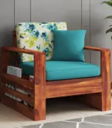 Wonster Sheesham Wood Sofa Set with 3+1+1 Seating (Honey Finish) - Image 2