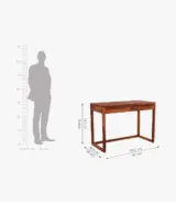 Jeames Sheesham Wood Computer Table with Drawer Storage (Honey Finish) - Image 4