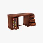 Boho Office Table (Honey Finish) - Image 4