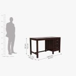 Slater Study Table With Three Drawers (Walnut Finish) - Image 4