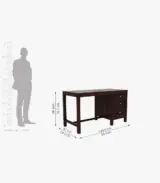 Clater Sheesham Wood Computer Table with Drawer Storage (Walnut Finish) - Image 4
