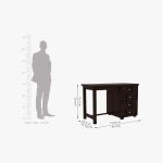 Travis Sheesham Wood Study Table with Four Drawers (Walnut Finish) - Image 4