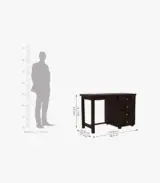 Tranvis Sheesham Wood Computer Table with Drawer Storage (Walnut Finish) - Image 4