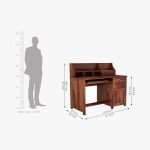 Nettle Study Table Cum Shelf (Honey Finish) - Image 4