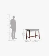Ambros Sheesham Wood Computer Table with Frosty White Drawer (Honey Finish) - Image 4