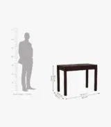 Fredo Sheesham Wood Computer Table Cum Shelf with Drawer Storage (Walnut Finish) - Image 4