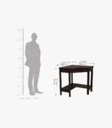 Eidor Sheesham Wood Study Table with Drawer Storage (Walnut Finish) - Image 4