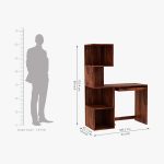 Zeneca Sheesham Wood Study Table with Keyboard Tray & Bookshelf (Honey Finish) - Image 4