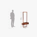 Morse Wall Mounted Dressing Table (Honey Finish) - Image 4