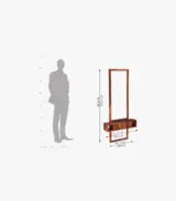 Morose Sheesham Wood Wall Mounted Dressing Table (Honey Finish) - Image 4