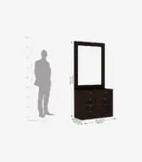 Growler Sheesham Wood Dressing Table with Drawer Storage (Walnut Finish) - Image 4