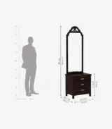 Allon Sheesham Wood Dressing Table with Drawer Storage (Walnut Finish) - Image 4