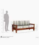 Quartyz Sheesham Wood Sofa Set with 3+1+1 Seating (Honey Finish) - Image 4