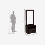 Cinader Sheesham Wood Dressing Table with Storage (Walnut Finish) - Image 4